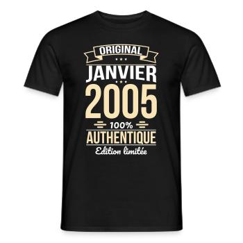 20th Anniversary - Original - January 2005 - Men's T-Shirt - black - Front - AI Model Male 178 light (178cm)