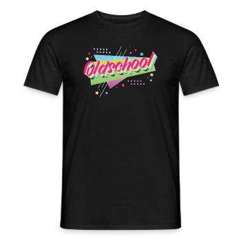 90s 80s retro style 90s 80s party 90s mot - Men's T-Shirt - black - Front - AI Model Male 178 light (178cm)