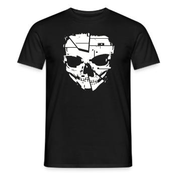 Glitch Horror Tekk Monster Skull - Männer T-Shirt - Schwarz - Vorne - AI Model Male 178 light (178cm)