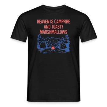 Campfire & Marshmallows Camping Foodie Camper - Men's T-Shirt - black - Front - AI Model Male 178 light (178cm)