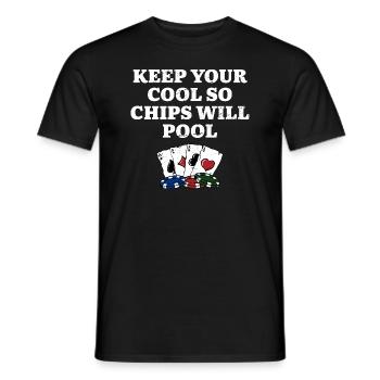 Gardez vos jetons cool pool casino poker - T-shirt homme - noir - Devant - AI Model Male 178 light (178cm)