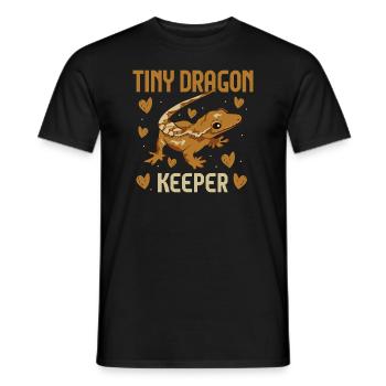 Lézard Gecko couronné Herpétologiste des reptiles - T-shirt homme - noir - Devant - AI Model Male 178 light (178cm)