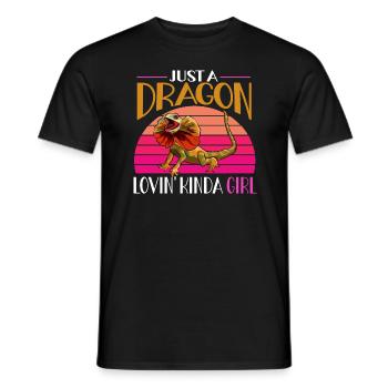 Kragenechse Frilled-neck lizard Reptil Herpetologe - Männer T-Shirt - Schwarz - Vorne - AI Model Male 178 light (178cm)