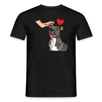 American Staffordshire Bull Terrier Staffy Dog - Men's T-Shirt - black - Front - AI Model Male 178 light (178cm)