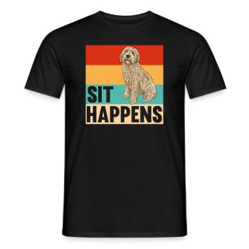 Labradoodle Dog - Men's T-Shirt - black - Front - AI Model Male 178 light (178cm)