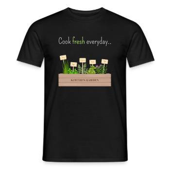 Cuisinez frais tous les jours - T-shirt homme - noir - Devant - AI Model Male 178 light (178cm)