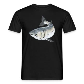 Pêche au saumon Pêcheur de saumon - T-shirt homme - noir - Devant - AI Model Male 178 light (178cm)