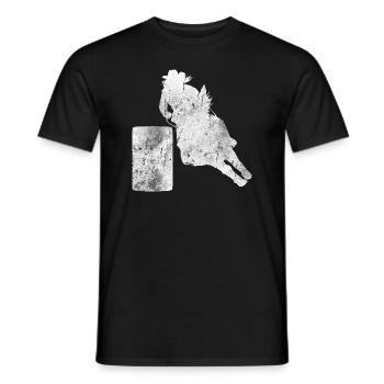 Cheval de course de barils de rodéo - T-shirt homme - noir - Devant - AI Model Male 178 light (178cm)