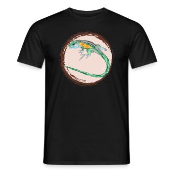 Tüpfelrennechse / Rainbow Whiptail II - Männer T-Shirt - Schwarz - Vorne - AI Model Male 178 light (178cm)