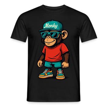Rocher des moines - T-shirt homme - noir - Devant - AI Model Male 178 light (178cm)