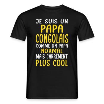 Papa Congolais comme un papa normal plus cool - T-shirt homme - noir - Devant - AI Model Male 178 light (178cm)