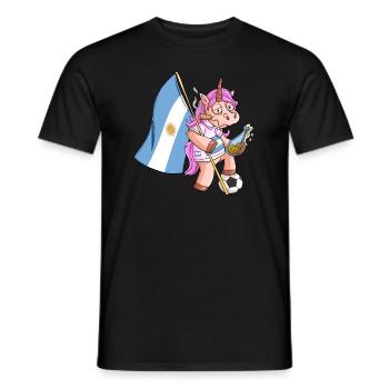 Argentinisches Party Einhorn - Männer T-Shirt - Schwarz - Vorne - AI Model Male 178 light (178cm)