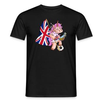 England Party Einhorn - Männer T-Shirt - Schwarz - Vorne - AI Model Male 178 light (178cm)