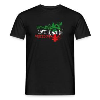 Women Life Freedom,Freedom,Iran,Butterflies - Men's T-Shirt - black - Front - AI Model Male 178 light (178cm)