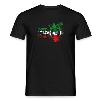 frauen leben freiheit ,schmetterlinge,iran,symbol - Männer T-Shirt - Schwarz - Vorne - AI Model Male 178 light (178cm)