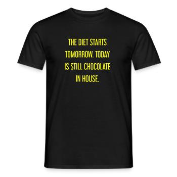 Die Diät beginnt morgen - Schokolade im Haus! - Männer T-Shirt - Schwarz - Vorne - AI Model Male 178 light (178cm)