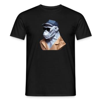 Singe cool en robe froissée - T-shirt homme - noir - Devant - AI Model Male 178 light (178cm)