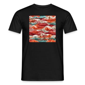 Origami Beach - Men's T-Shirt - black - Front - AI Model Male 178 light (178cm)