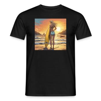 Catchin' Waves in Style - Cool Surfer II - T-shirt homme - noir - Devant - AI Model Male 178 light (178cm)
