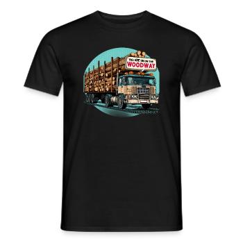 Witziges Design - You Are On The Woodway - Männer T-Shirt - Schwarz - Vorne - AI Model Male 178 light (178cm)