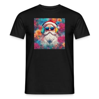 Père Noël cool avec des lunettes de soleil - T-shirt homme - noir - Devant - AI Model Male 178 light (178cm)