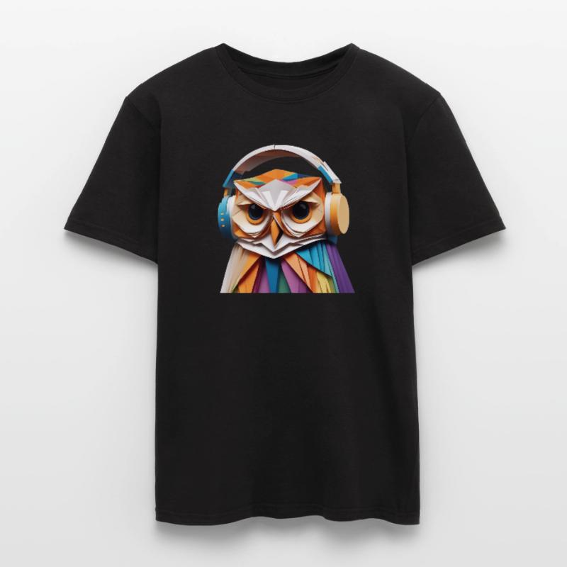 Coole Eule mit Kopfhörer Männer T-Shirt