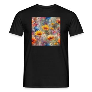Mer de fleurs - T-shirt homme - noir - Devant - AI Model Male 178 light (178cm)
