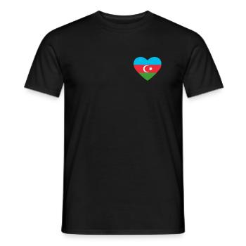 Cœur drapeau Azerbaïdjan - T-shirt homme - noir - Devant - AI Model Male 178 light (178cm)