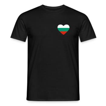 Cœur drapeau Bulgarie - T-shirt homme - noir - Devant - AI Model Male 178 light (178cm)