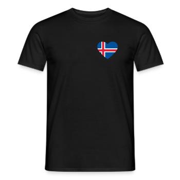 Cœur drapeau Islande - T-shirt homme - noir - Devant - AI Model Male 178 light (178cm)