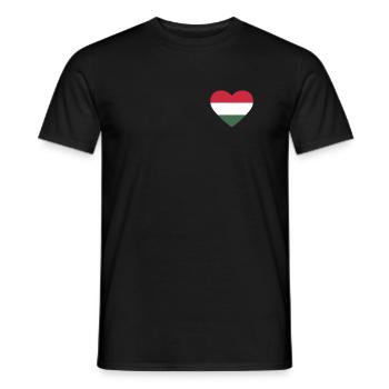 Cœur drapeau Hongrie - T-shirt homme - noir - Devant - AI Model Male 178 light (178cm)