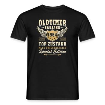 60. Geburtstag Oldtimer 60 Jahre Geschenkidee - Männer T-Shirt - Schwarz - Vorne - AI Model Male 178 light (178cm)
