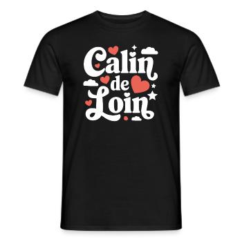 Calin de loin - T-shirt homme - noir - Devant - AI Model Male 178 light (178cm)