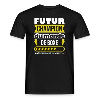 Futur champion du monde de boxe ,Sport,Cadeau - T-shirt homme - noir - Devant - AI Model Male 178 light (178cm)