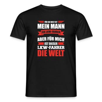 Mein Mann ist ein LKW-Fahrer - Männer T-Shirt - Schwarz - Vorne - AI Model Male 178 light (178cm)