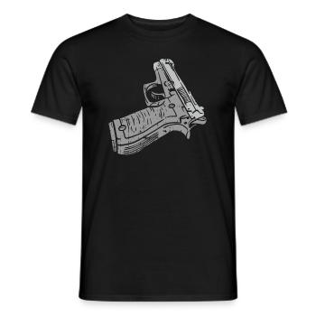 Arme de fusil pistolet arme à main - T-shirt homme - noir - Devant - AI Model Male 178 light (178cm)