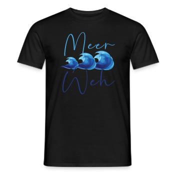 meer weh,meer,wellen,,angler,meerweh,sehnsucht - Männer T-Shirt - Schwarz - Vorne - AI Model Male 178 light (178cm)