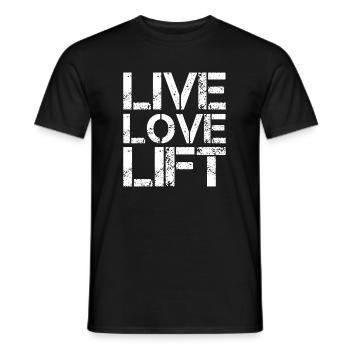 Live Love Lift - Fitness Spruch - T-shirt homme - noir - Devant - AI Model Male 178 light (178cm)