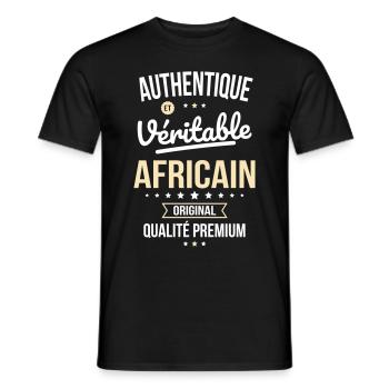 Authentique et véritable Africain - Original - T-shirt homme - noir - Devant - AI Model Male 178 light (178cm)