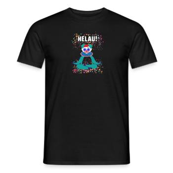 helau,karneval,konfetti,bunt,clown,faultier - Männer T-Shirt - Schwarz - Vorne - AI Model Male 178 light (178cm)