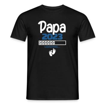 Papa 2023 loading - Männer T-Shirt - Schwarz - Vorne - AI Model Male 178 light (178cm)