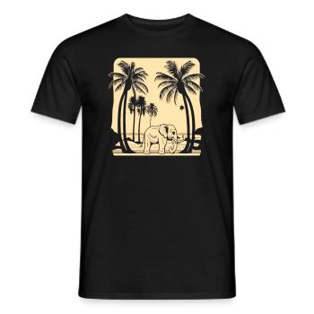 Retro Thai Elephant Lover Travel to Thailand Koh L - Men's T-Shirt - black - Front - AI Model Male 178 light (178cm)