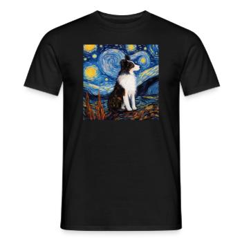 Border Collie Sternennacht - Männer T-Shirt - Schwarz - Vorne - AI Model Male 178 light (178cm)