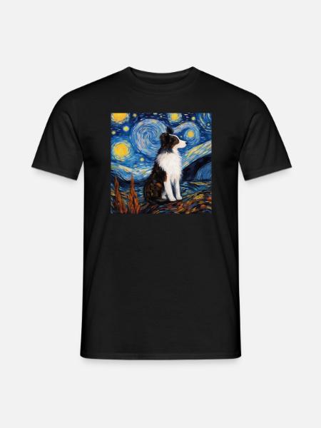 Border Collie Sternennacht - Männer T-Shirt - Schwarz