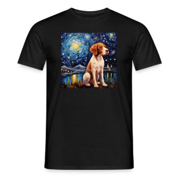 Epagneul Breton Nuit étoilée - T-shirt homme - noir - Devant - AI Model Male 178 light (178cm)