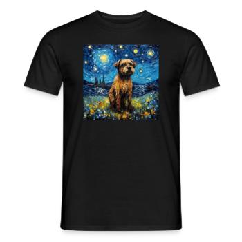 Border Terrier Nuit étoilée - T-shirt homme - noir - Devant - AI Model Male 178 light (178cm)