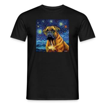Bullmastiff Sternennacht - Männer T-Shirt - Schwarz - Vorne - AI Model Male 178 light (178cm)