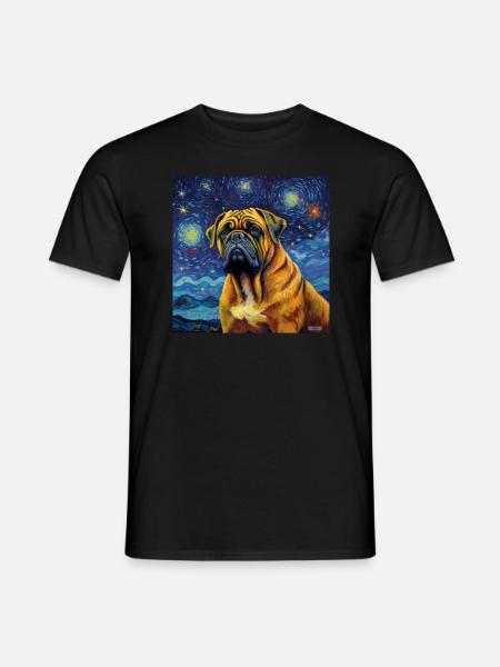 Bullmastiff Starry Night - Men's T-Shirt - black