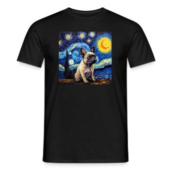 Bouledogue français Nuit étoilée - T-shirt homme - noir - Devant - AI Model Male 178 light (178cm)