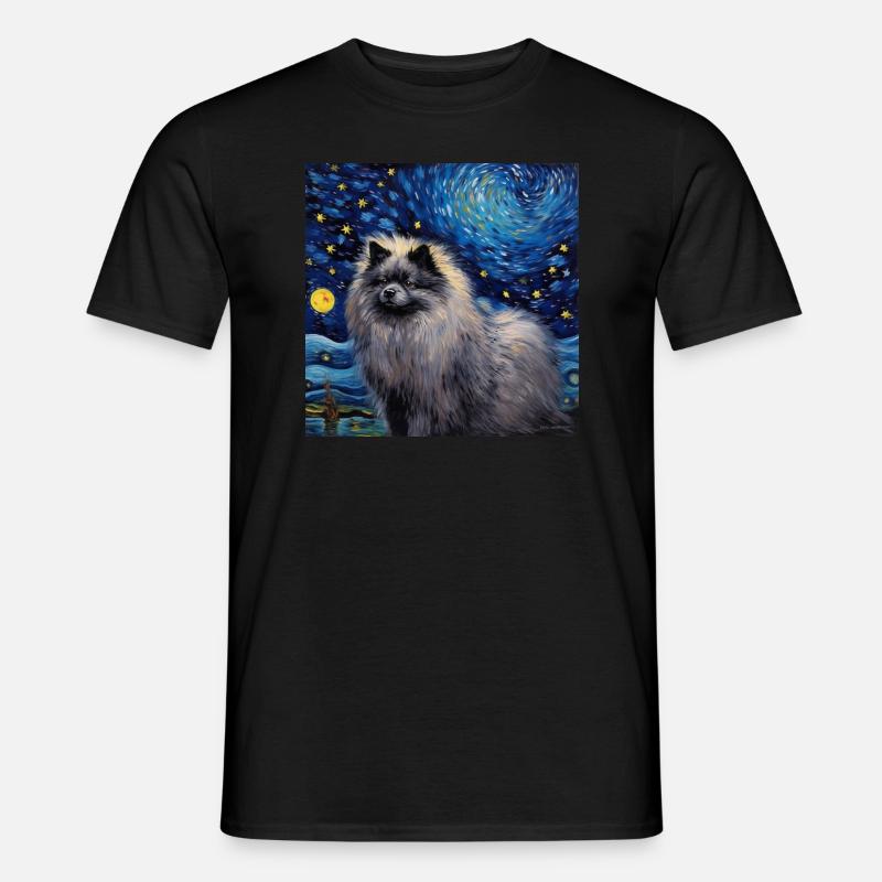 Wolfsspitz Sternennacht - Männer T-Shirt - Schwarz